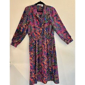 VTG 80s‎ Liz Claiborne Sz 12 Floral Paisley Dress Secretary